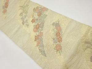 紗 雪芝・秋草・流水模様織出し袋帯